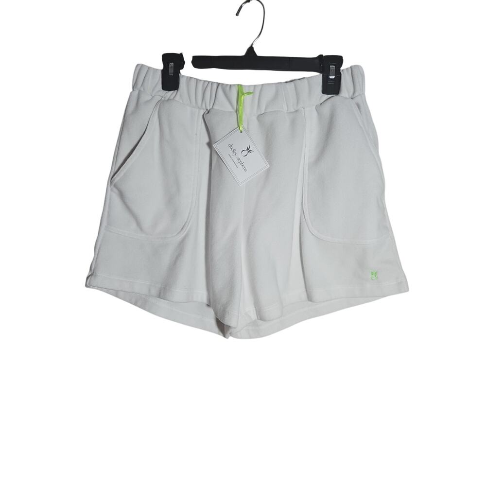 NWT Womens Dudley Stephens White Terry Cloth Shorts Sz L